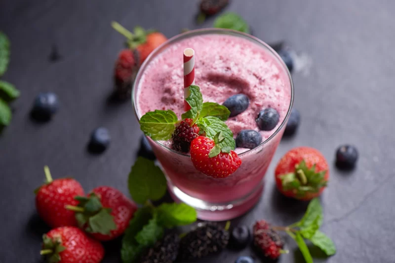 strawberry and blueberry skincare drink
